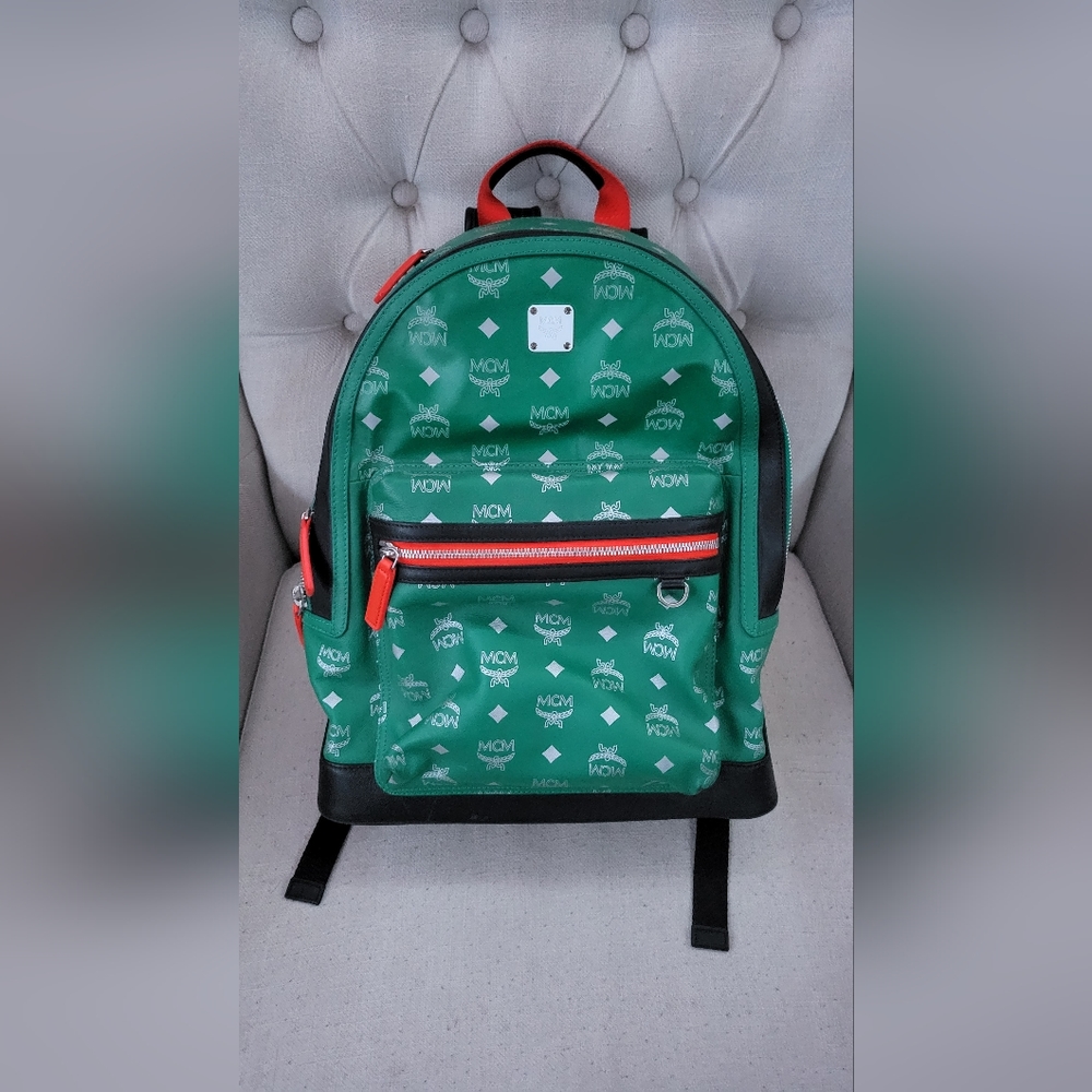 Green MCM backpack